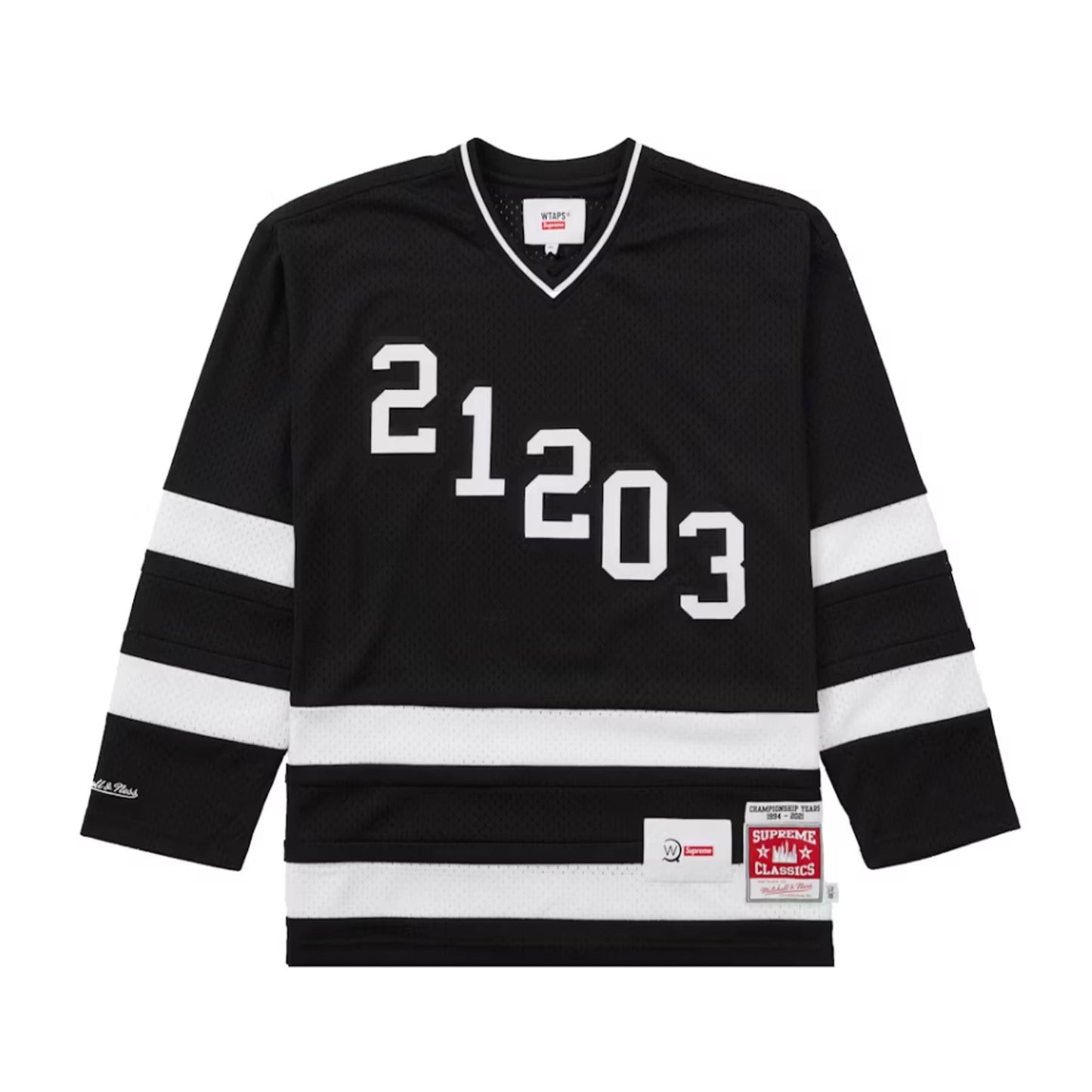 Supreme WTAPS Mitchell & Ness Hockey Jersey Black [USED] - XL (Used)