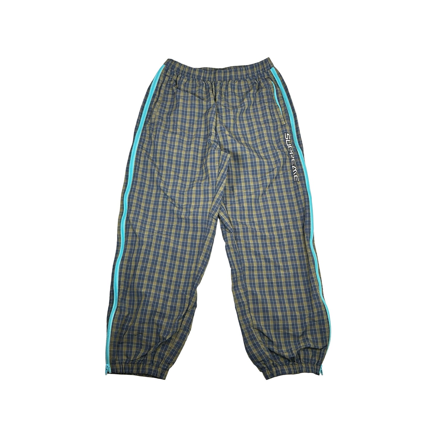 Supreme Plaid Warm Up Pant Navy [USED] - S (Used)