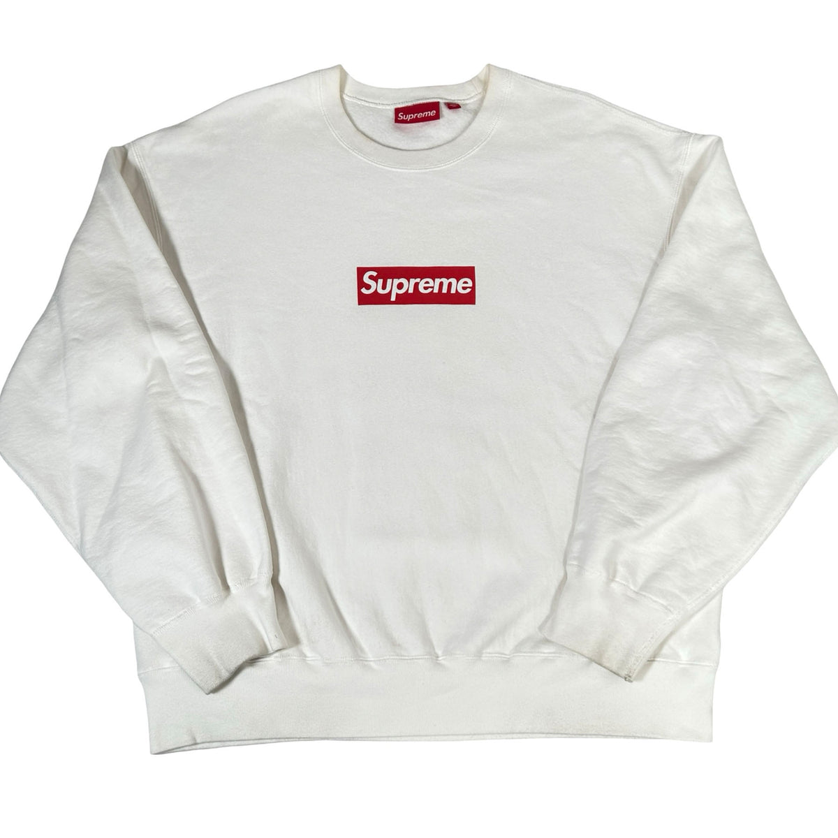 Supreme Washed Box Logo Crewneck White [USED] - XL (Used3)