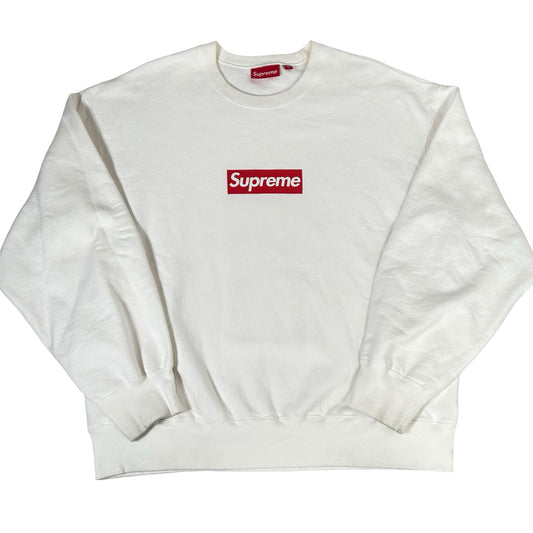 Supreme Washed Box Logo Crewneck White [USED] - XL (Used3)
