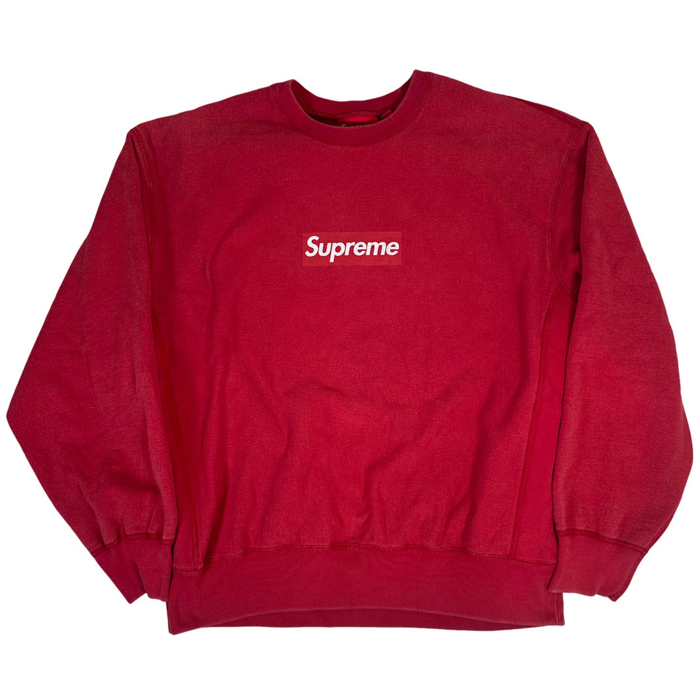 Supreme Washed Box Logo Crewneck Red [Used] - L (Used)