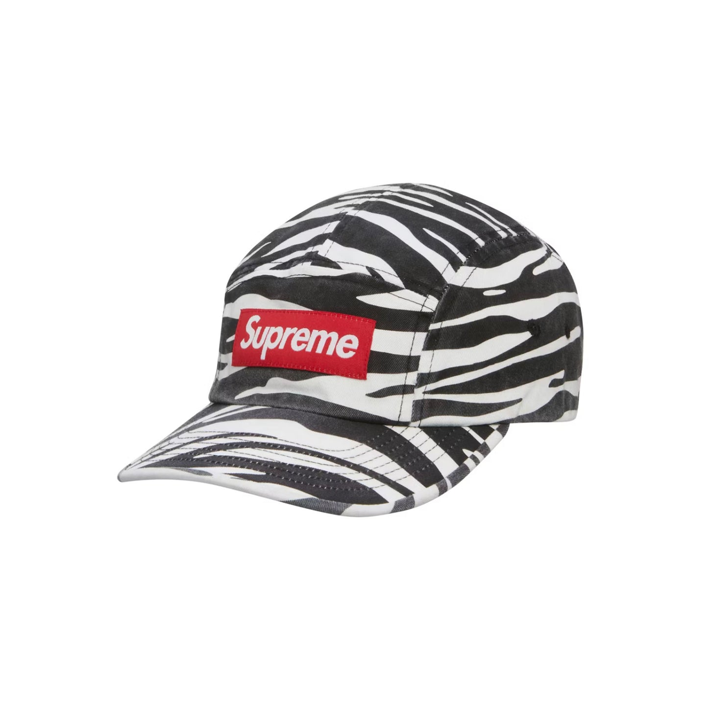 Supreme Washed Chino Twill Camp Cap (FW22) Zebra