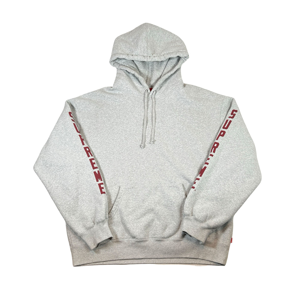 Supreme Washed Logo Hooded Sweatshirt Heather Grey [USED] - L (Used)