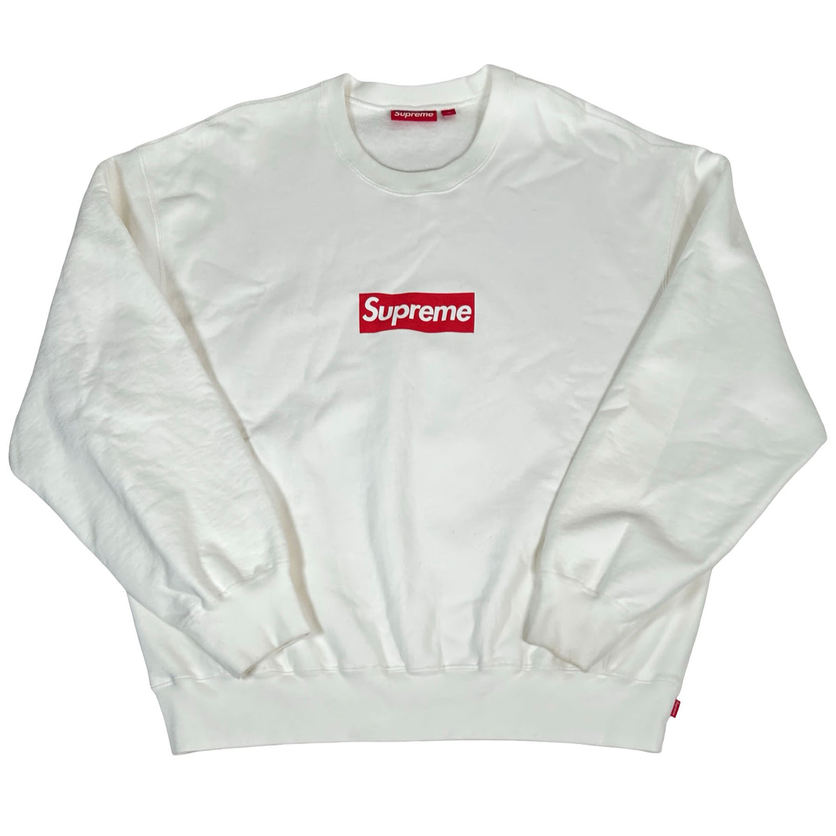 Supreme Washed Box Logo Crewneck White [USED] - XL (Used)