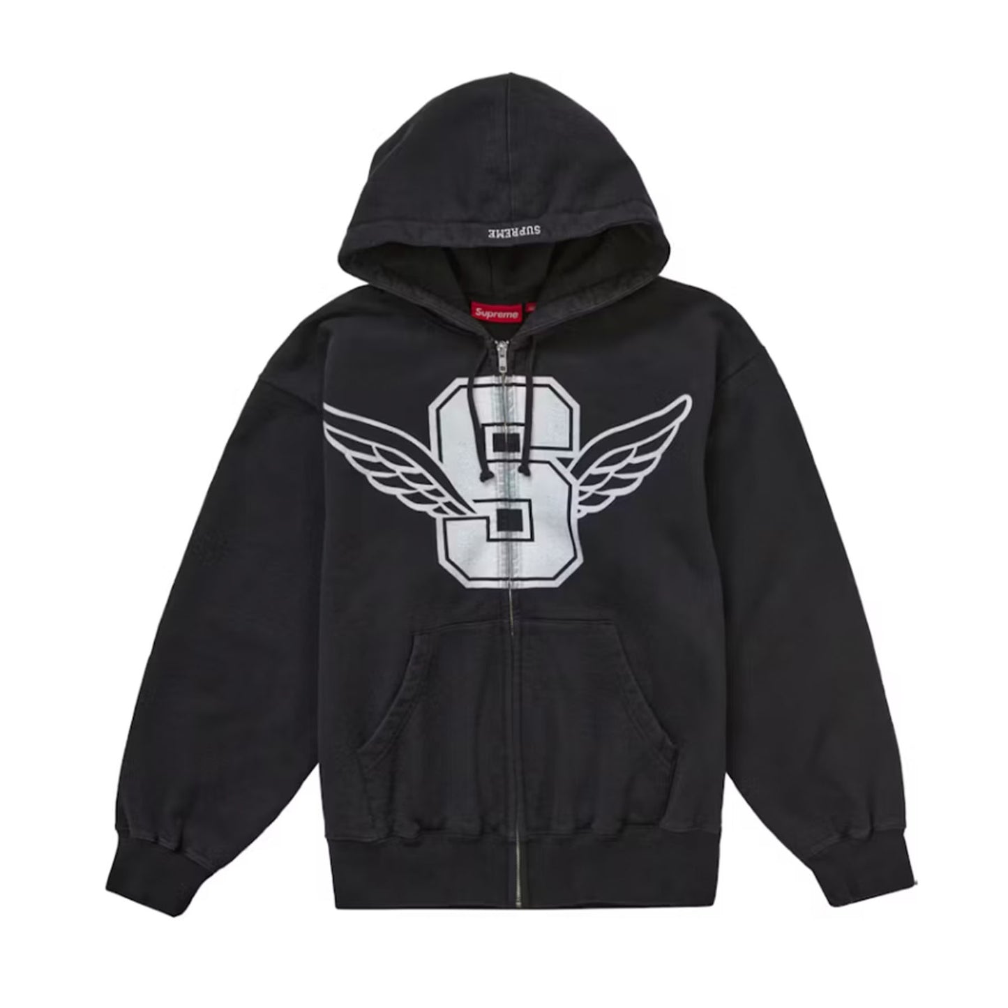Supreme Wings Zip Up Hooded Sweatshirt (FW25) Black [USED] - M (Used2)