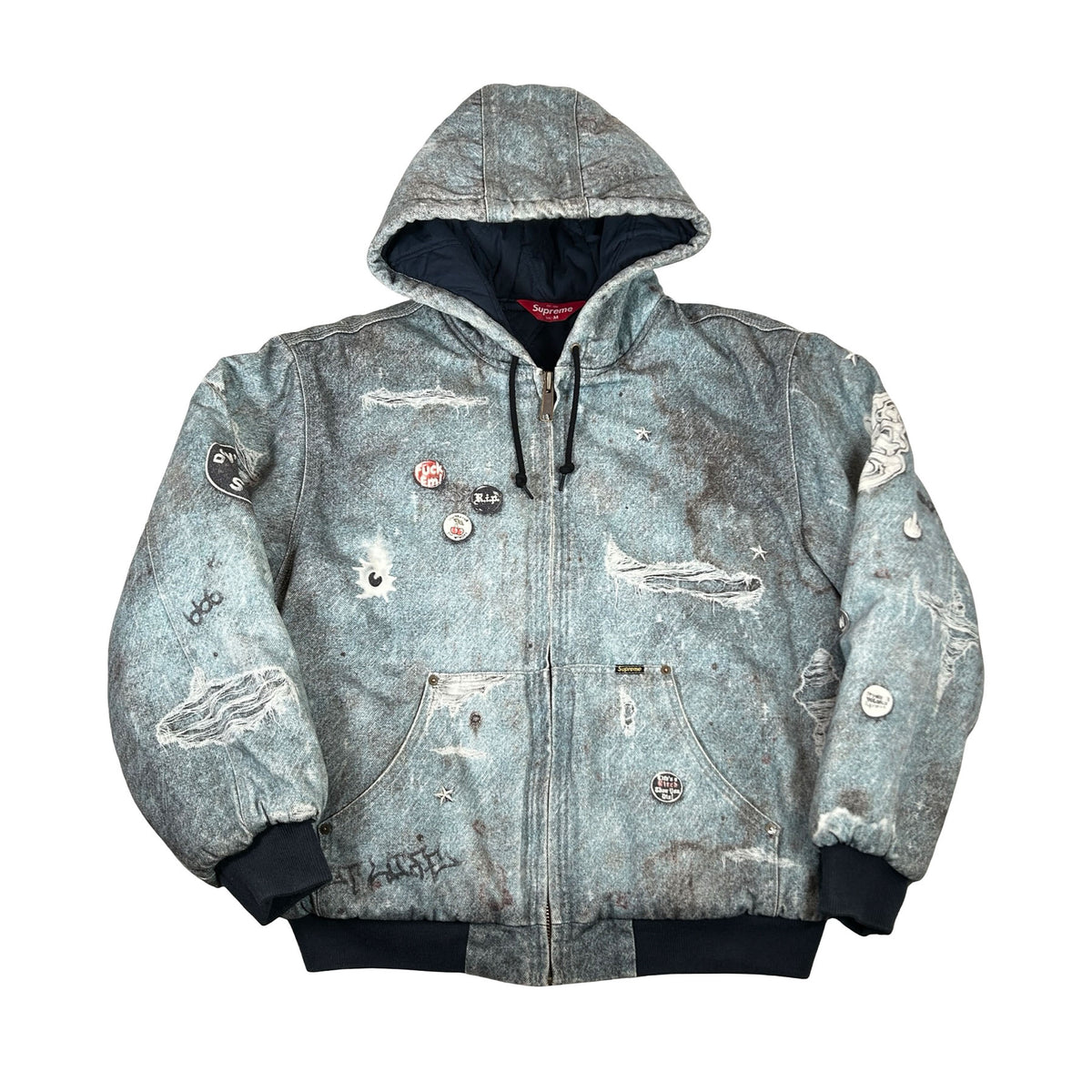 Supreme HJR Trompe L'oeil Hooded Work Jacket Blue [USED] - M (Used)