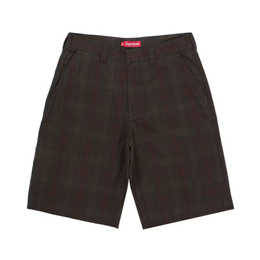 Supreme Work Short (SS26) Black Plaid