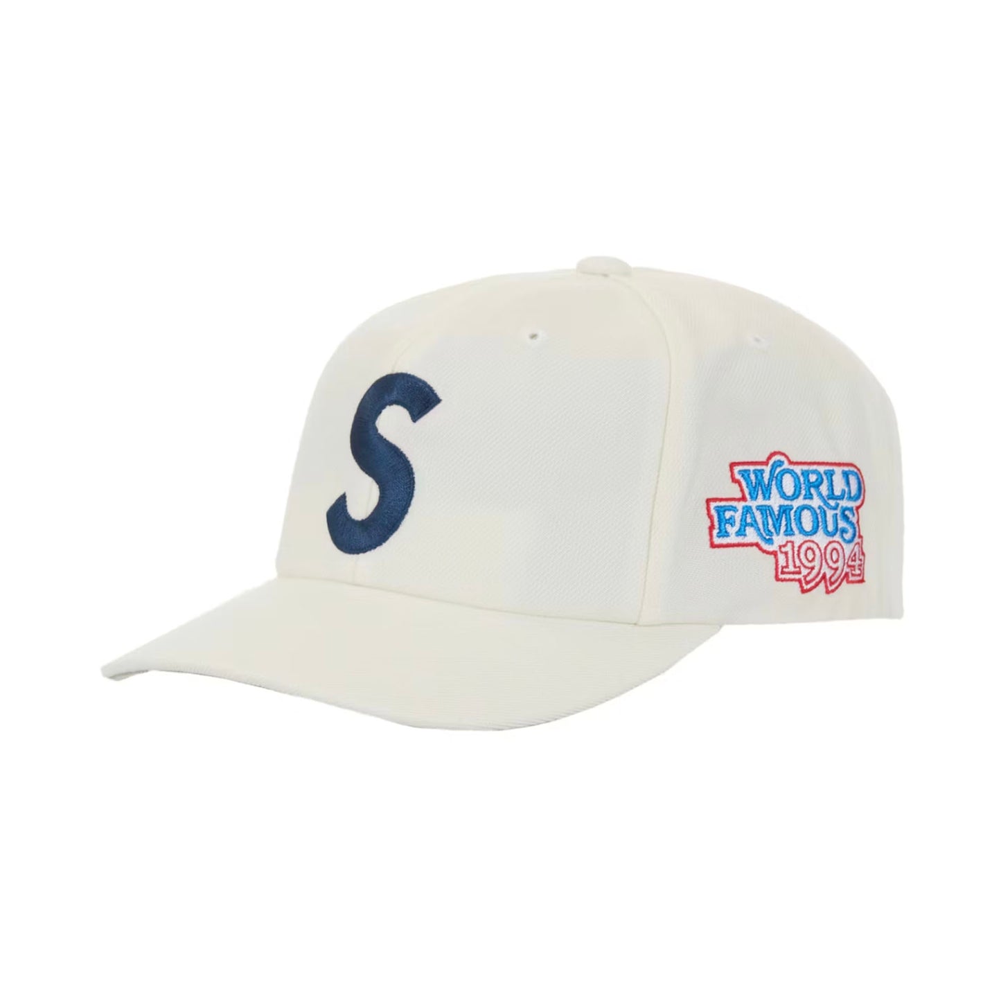 Supreme World Famous S Logo 6-Panel Hat White