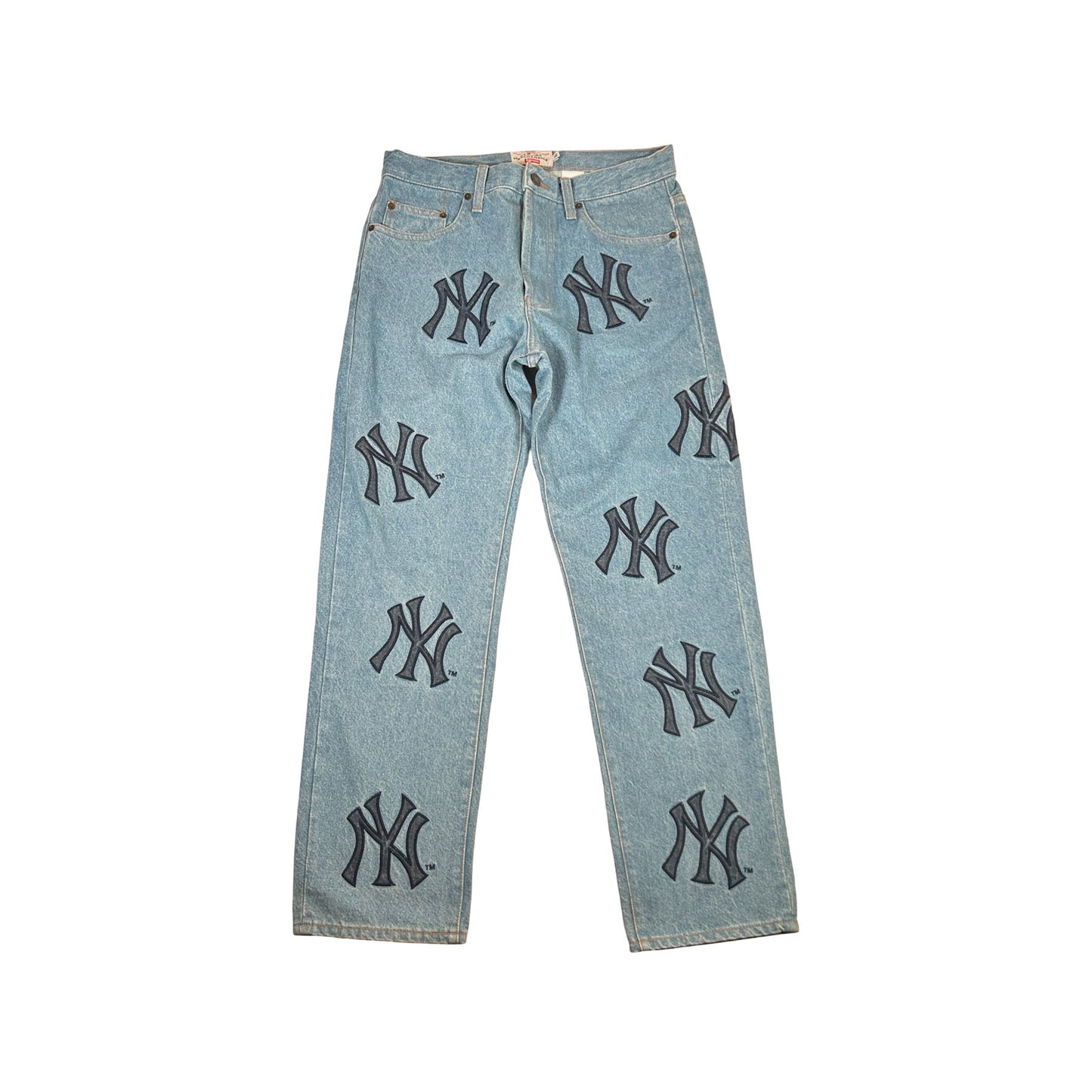 Supreme x New York Yankees Regular Jean Washed Blue [USED] - 30 (Used)
