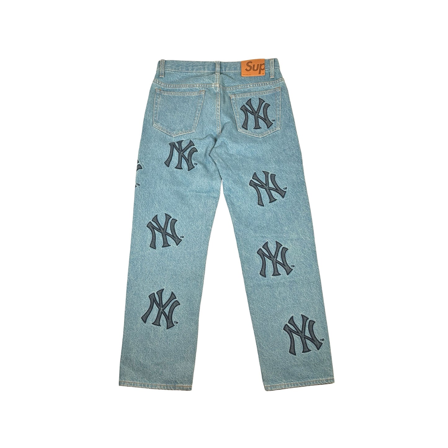 Supreme x New York Yankees Regular Jean Washed Blue [USED] - 30 (Used)