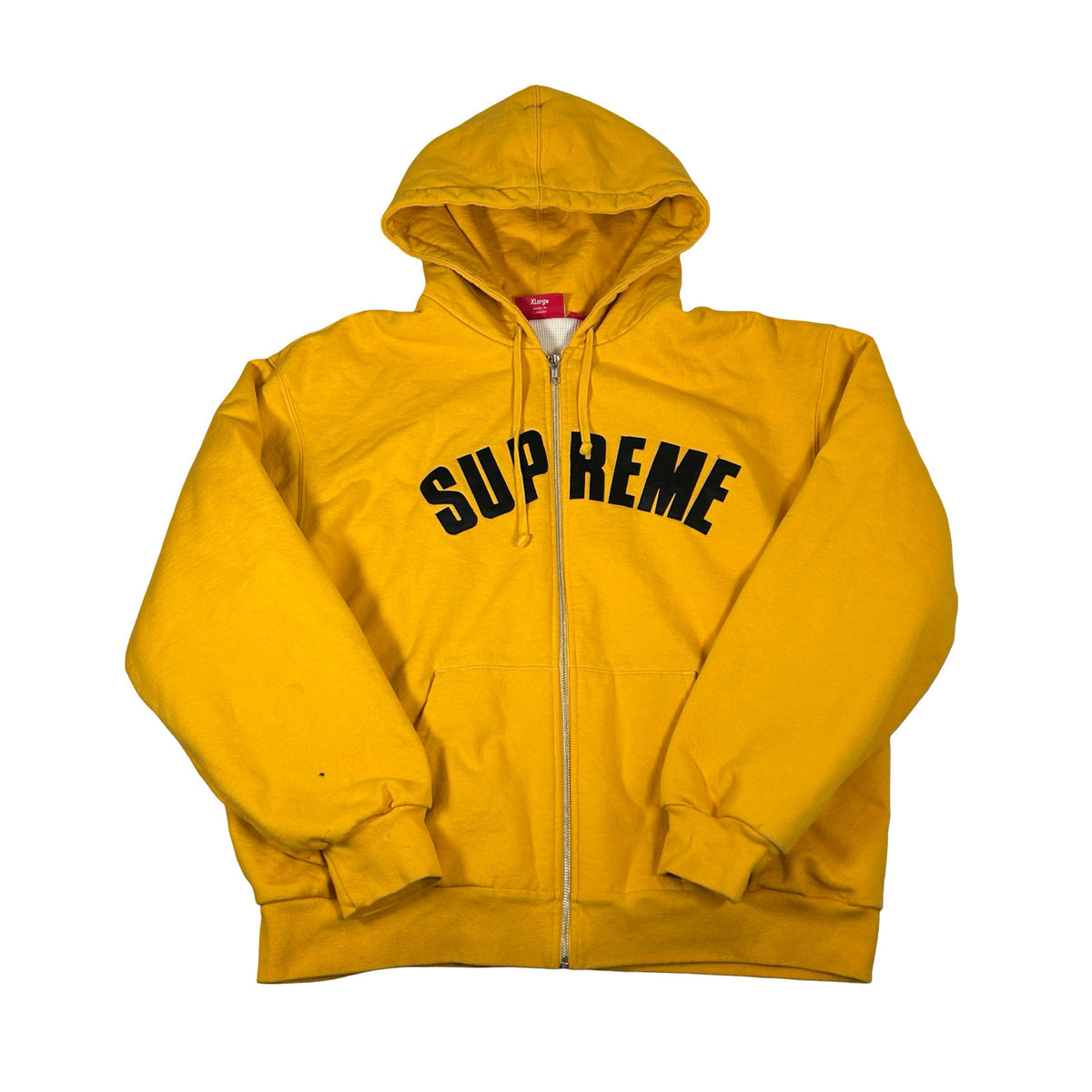 Supreme Arc Thermal Lined Zip Up Hooded Sweatshirt Yellow [USED] - XL (Used)