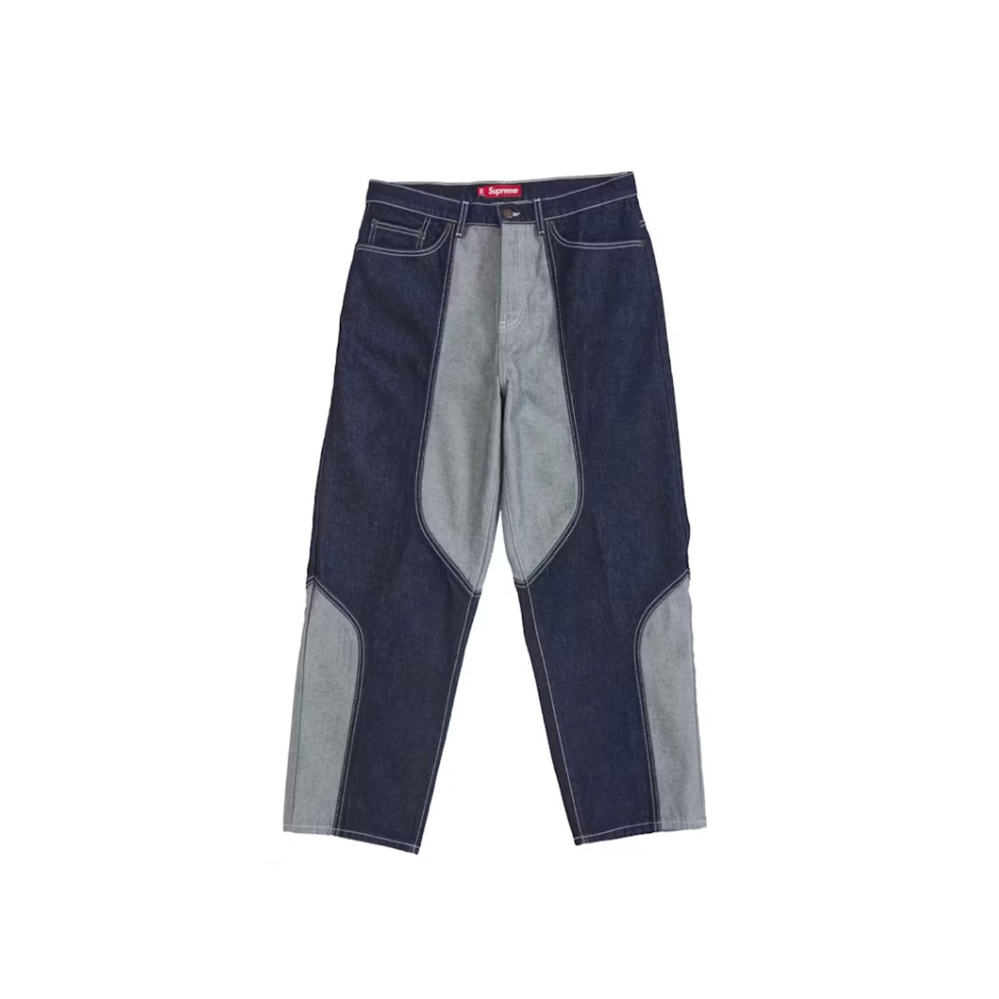 Supreme 2-Tone Paneled Baggy Jean Blue [USED] - 36 (Used)