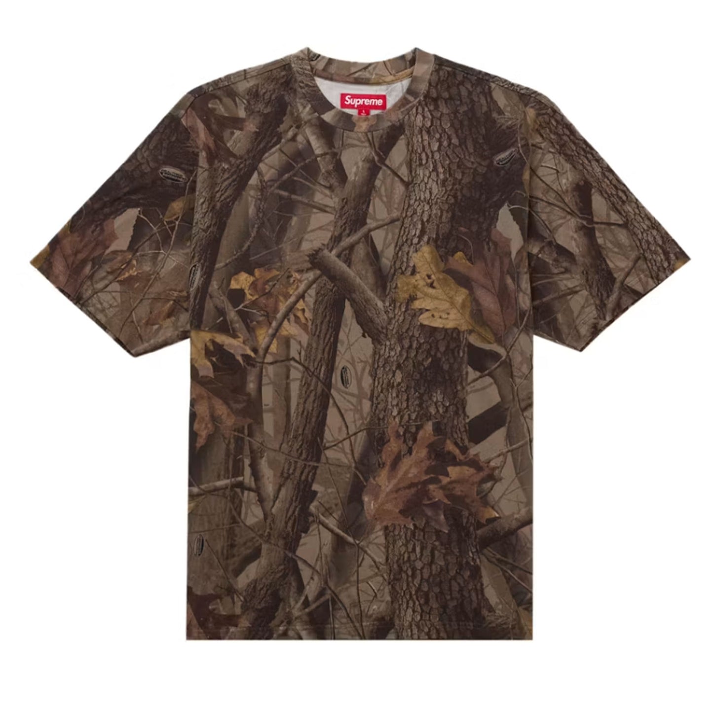 Supreme Rhinestone Script S/S Top Realtree Hardwoods Camo