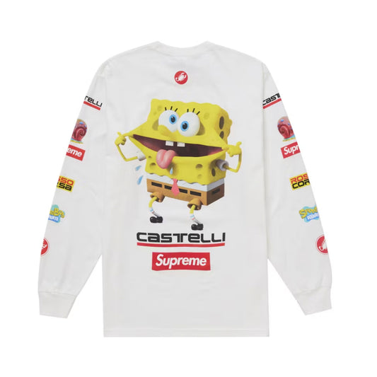 Supreme SpongeBob/Castelli Racing L/S Tee White