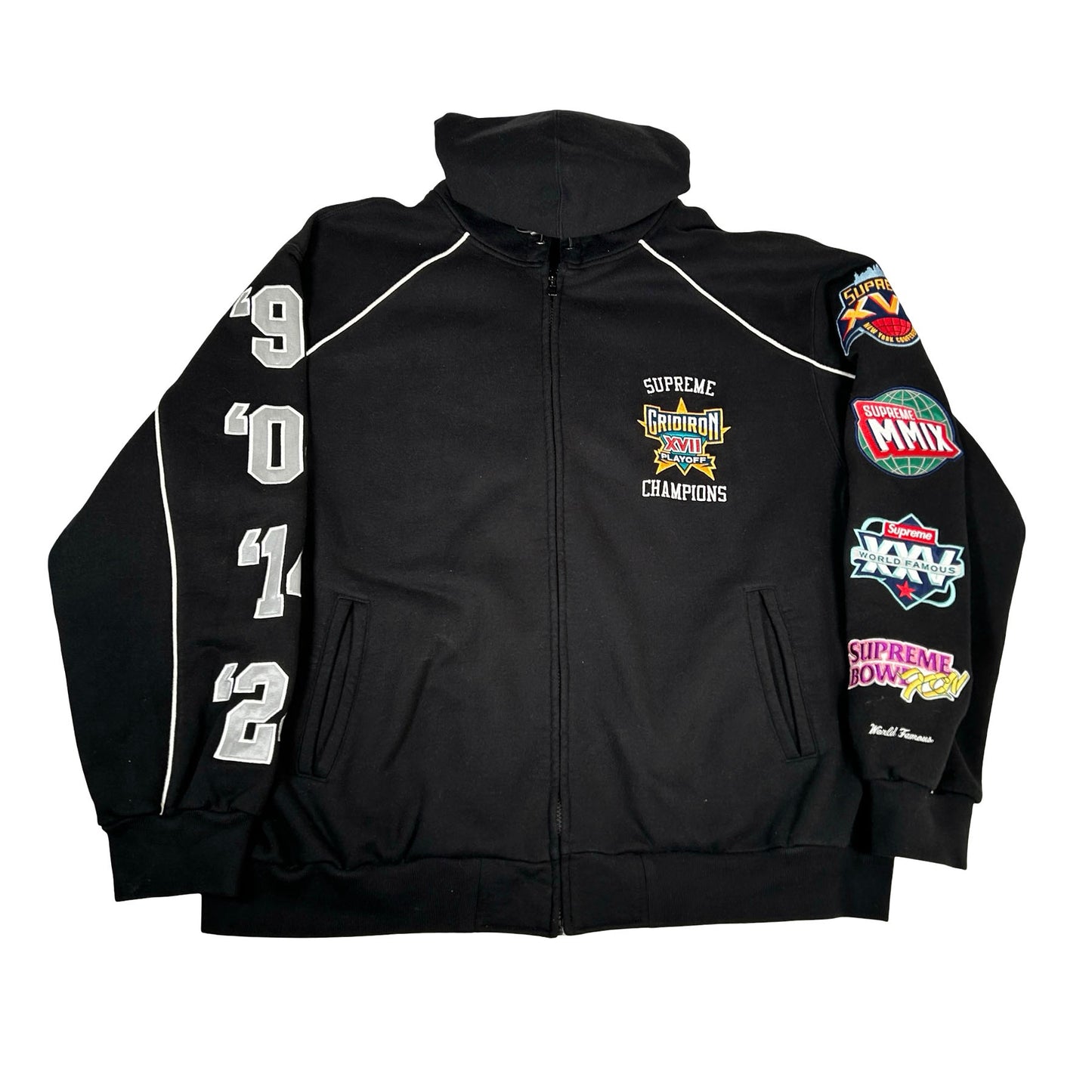 Supreme Playoffs Zip Up Hooded Sweatshirt Black [USED] - XL (Used)