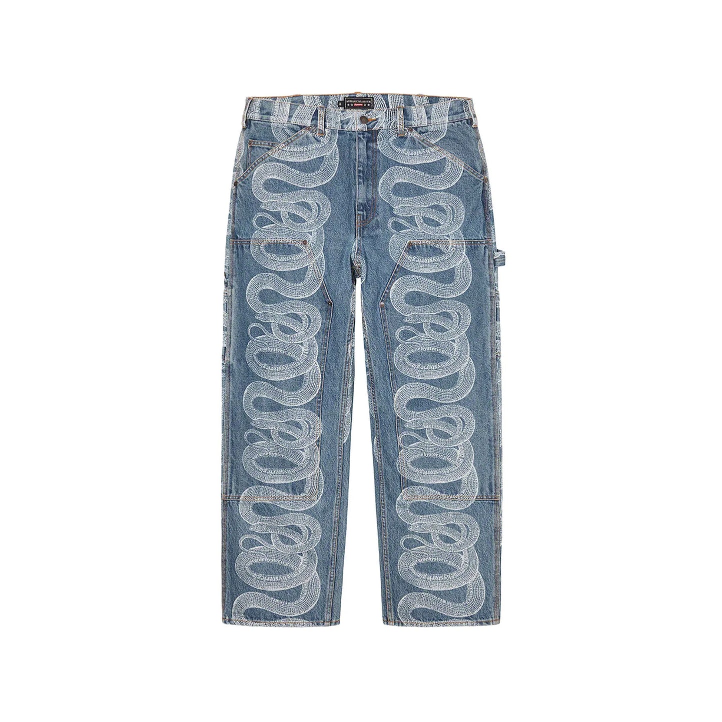 Supreme x Hysteric Glamour Snake Double Knee Painter Pant Blue [USED] - 32 (Used)