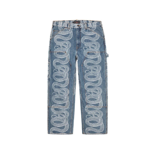 Supreme x Hysteric Glamour Snake Double Knee Painter Pant Blue [USED] - 32 (Used)
