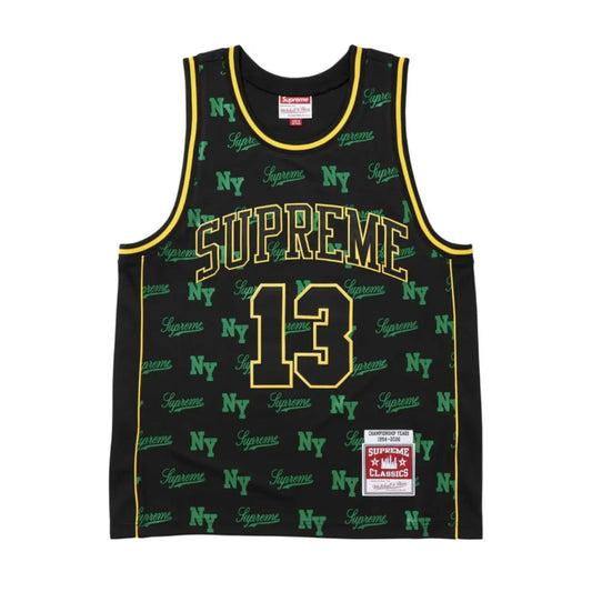 Supreme x Mitchell & Ness SS26 Monogram Basketball Jersey Black