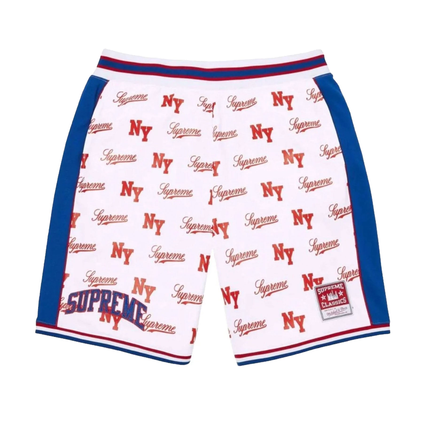 Supreme x Mitchell & Ness SS26 Monogram Basketball Short White