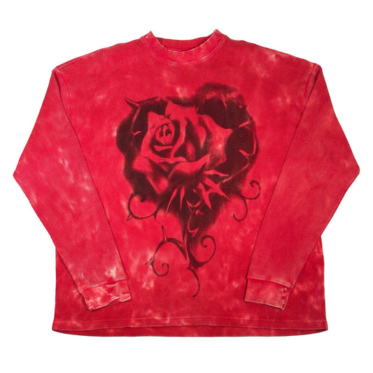 Travis Scott Cactus Jack x Nike Tie Dye Thermal Rhinestone Long Sleeves T-Shirt Red