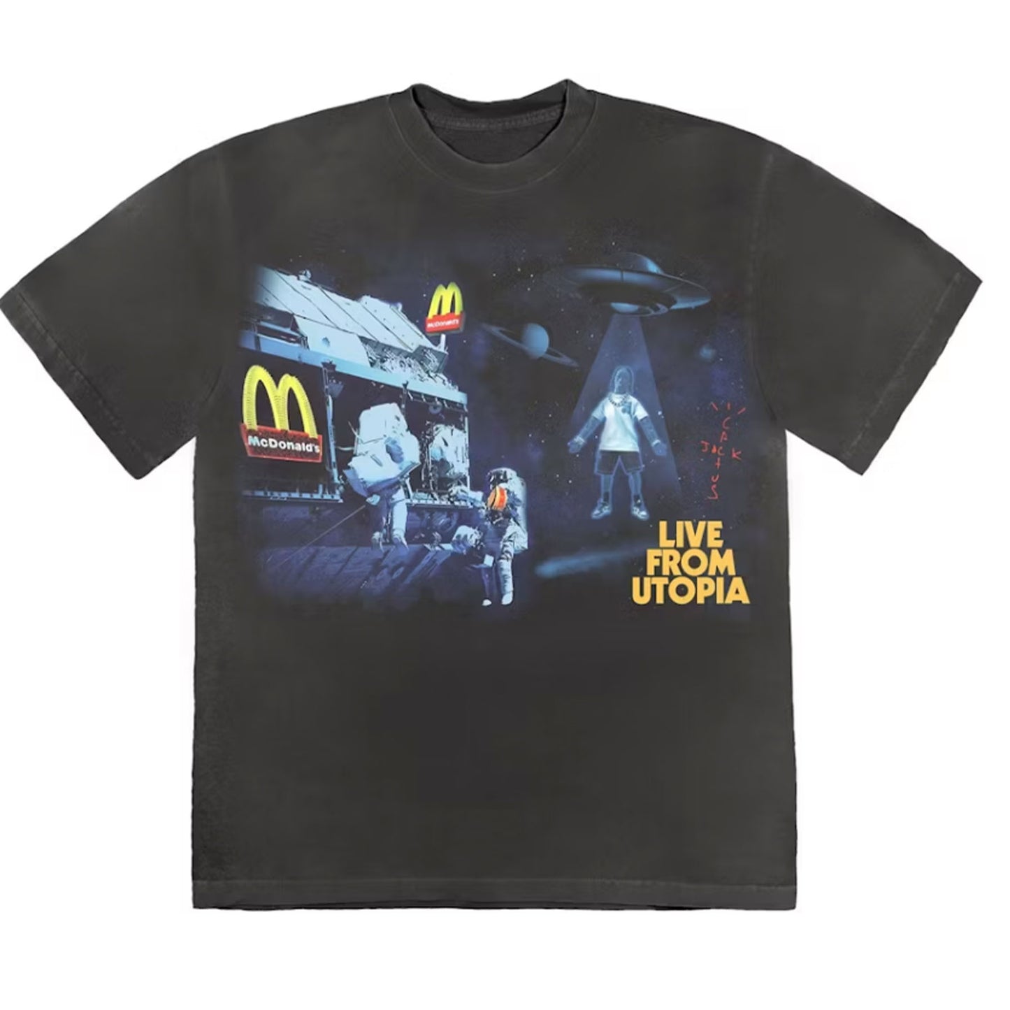 Travis Scott x McDonald's Live From Utopia T-shirt Black [USED] - XL (Used)