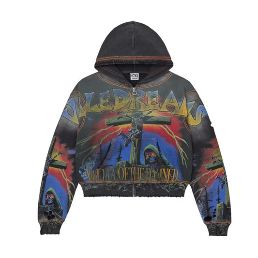 Vale Forever Damned Big Zip Up Hoodie Black