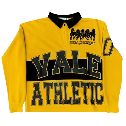 Vale Forever Derby Rugby Bruce Lee Long-Sleeve Polo Black/Yellow