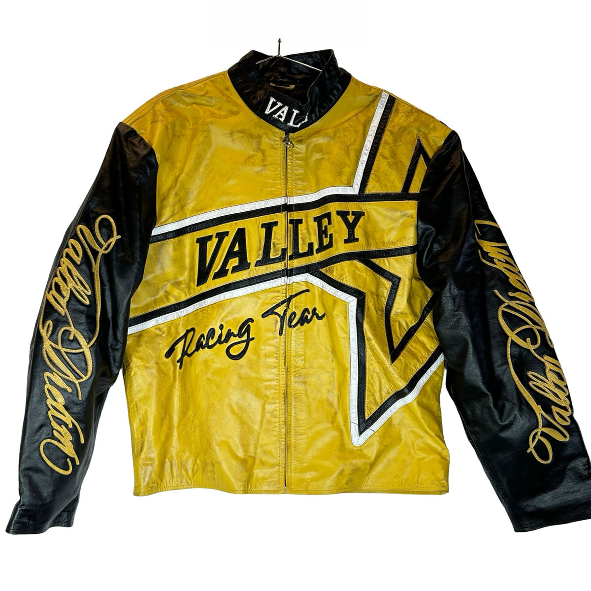Vale Forever Lotto Motocroxxx Leather Jacket Yellow/Black [USED] - 2XL (Used)