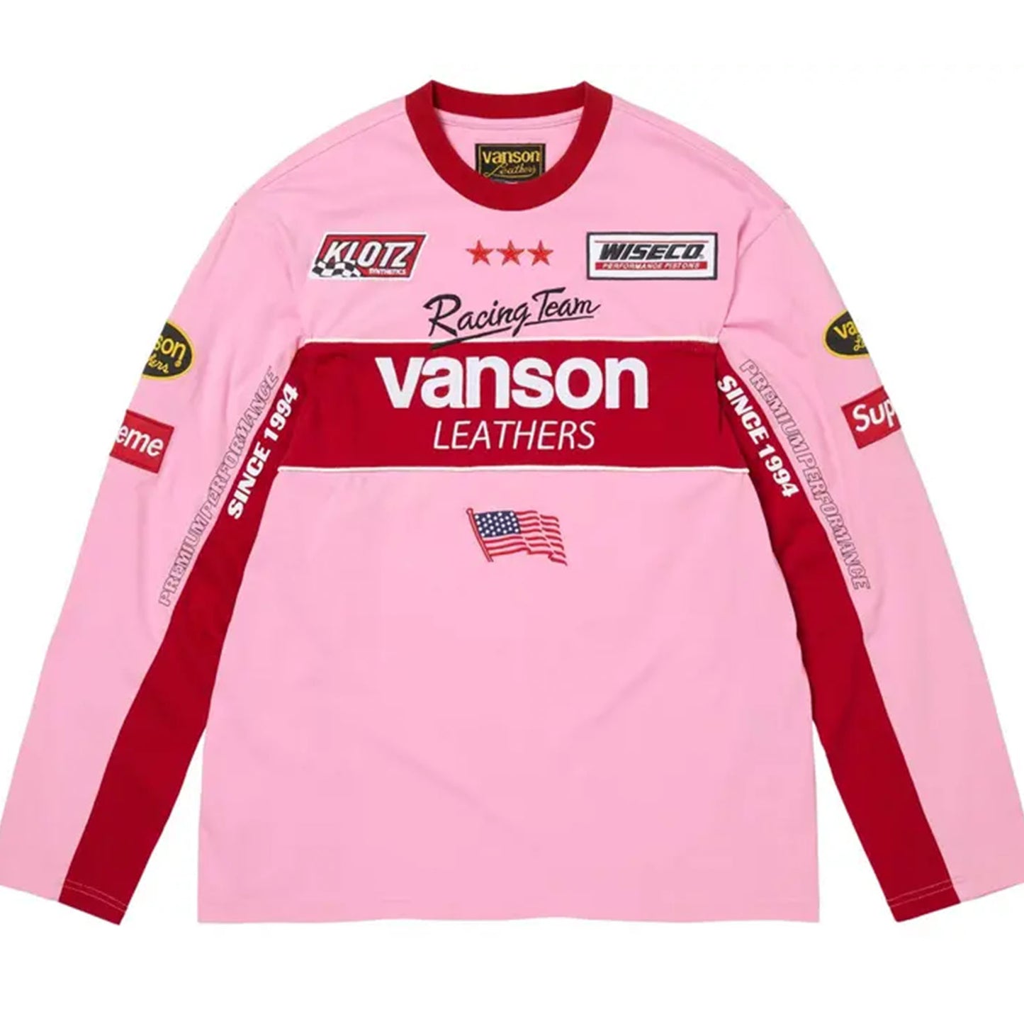 Supreme Vanson Leathers L/S Top Pink