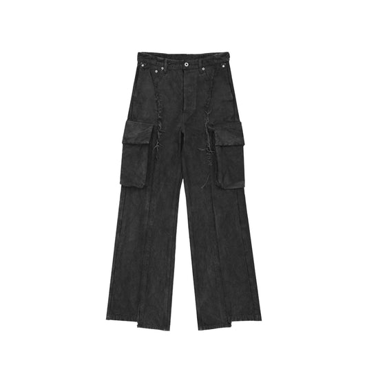 Vuja De Kimono-Dyed Divisor Flared Cargo Pants