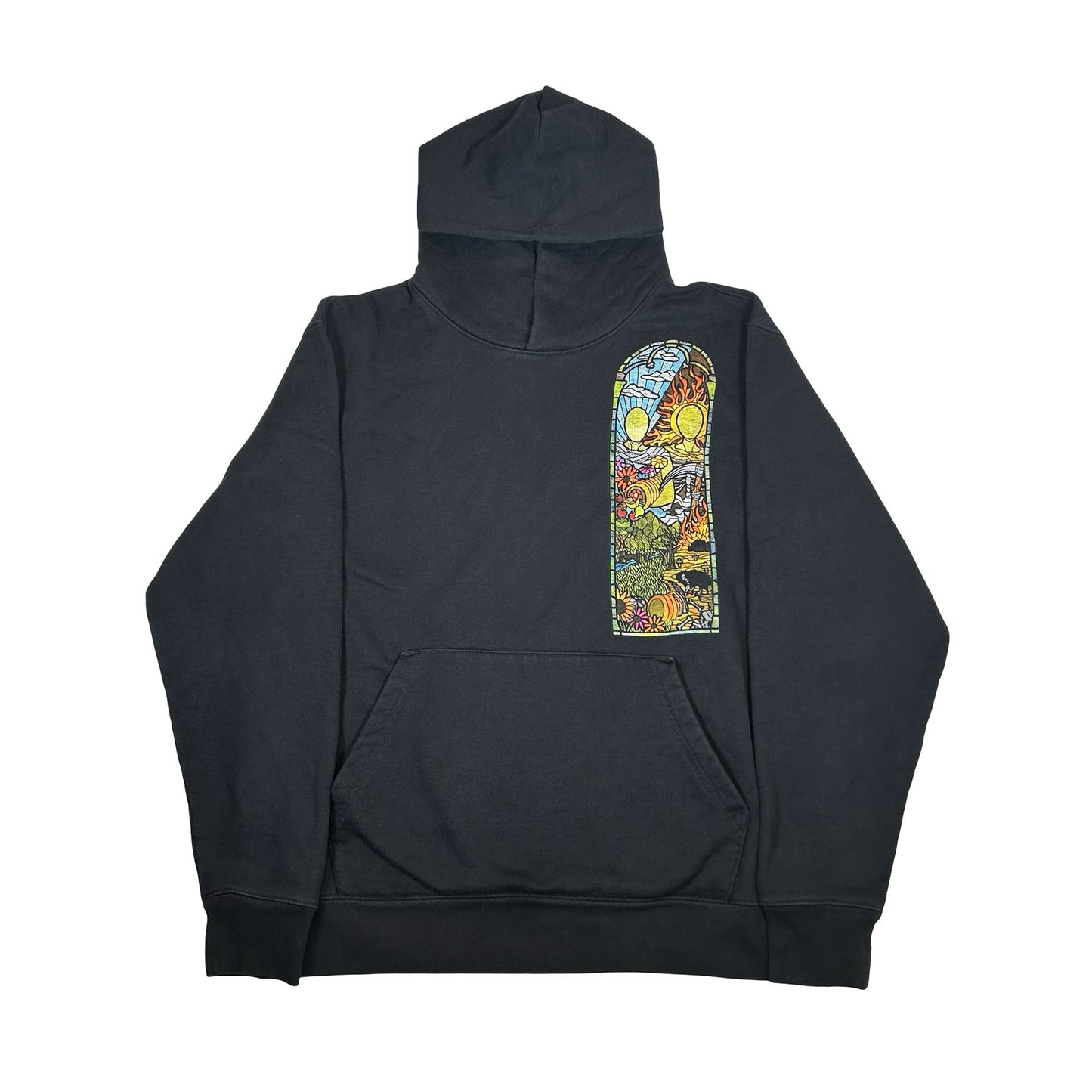 Who Decides War Stained Glass Hoodie Black [USED] - M (Used)