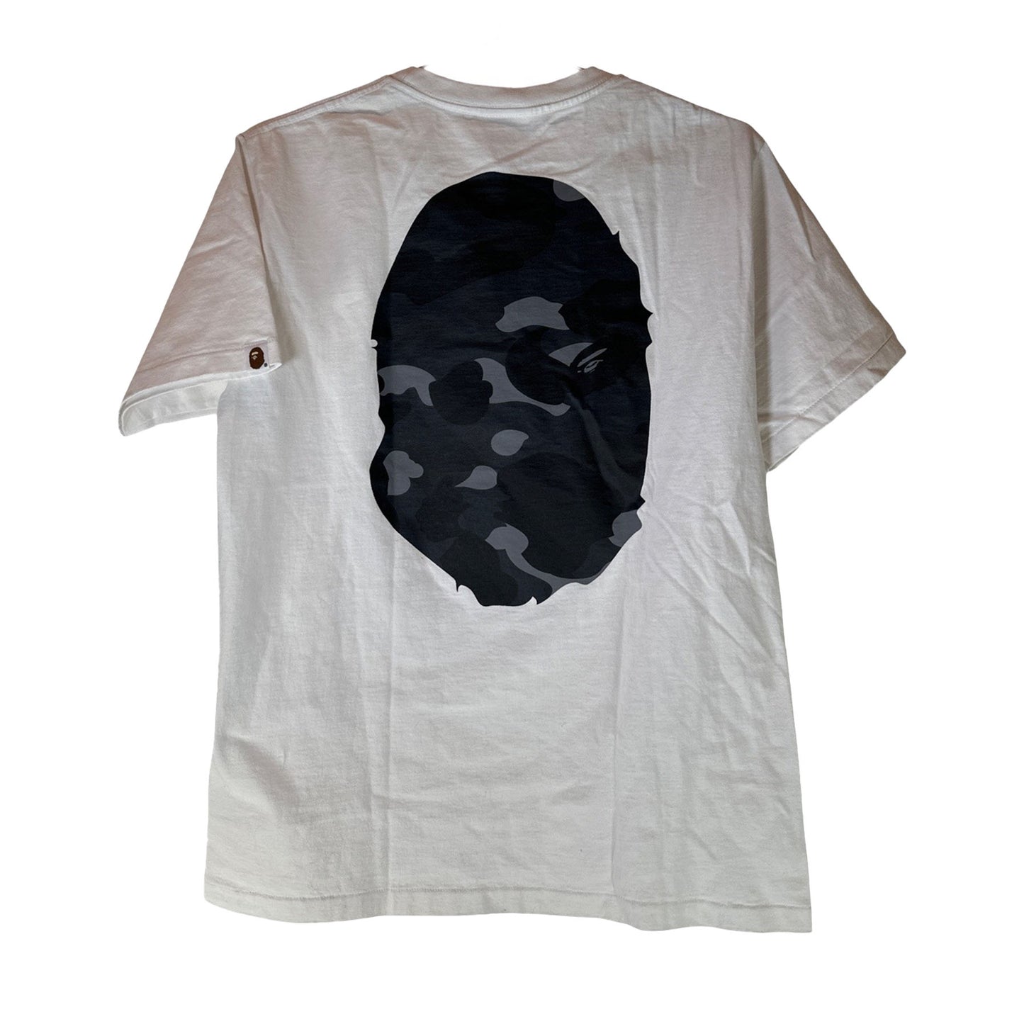 BAPE White Tee Grey Camo Bape Head [USED] - M (Used)