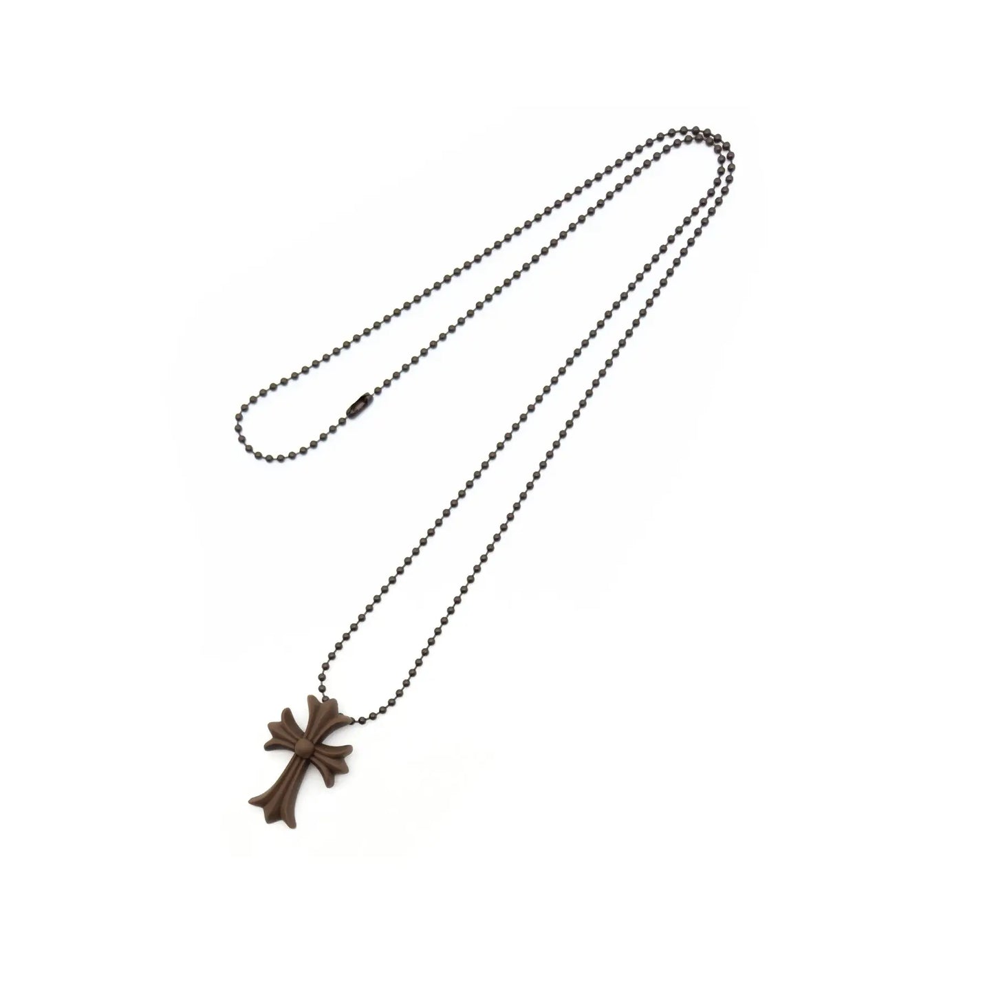 Chrome Hearts Brown Silicone Cross Necklace