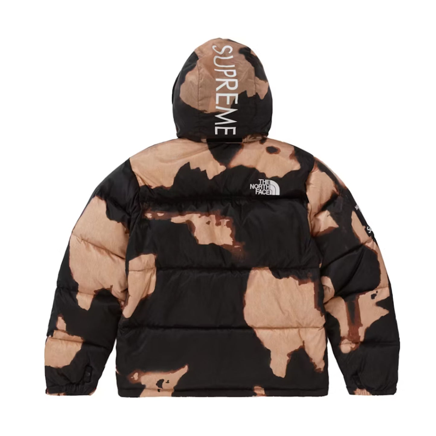 Supreme The North Face Bleached Denim Print Nuptse Jacket Black [USED] - M (Used)