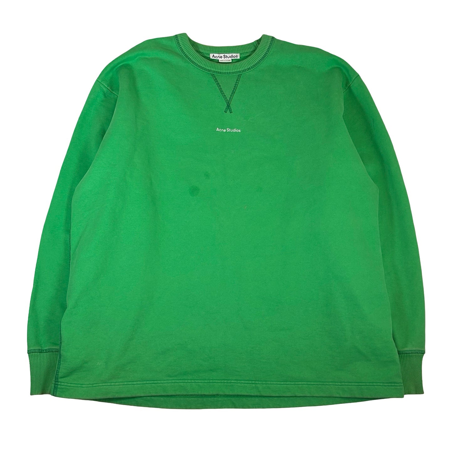 Acne Studios Logo Print Sweatshirt Bright Green [USED] - L (Used)