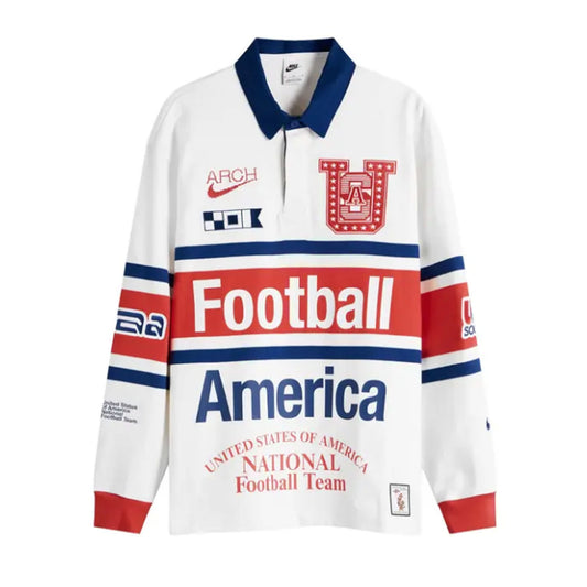 Nike x USMNT x V.A.A. L/S Rugby Top White/Challenge Red/Deep Royal Blue