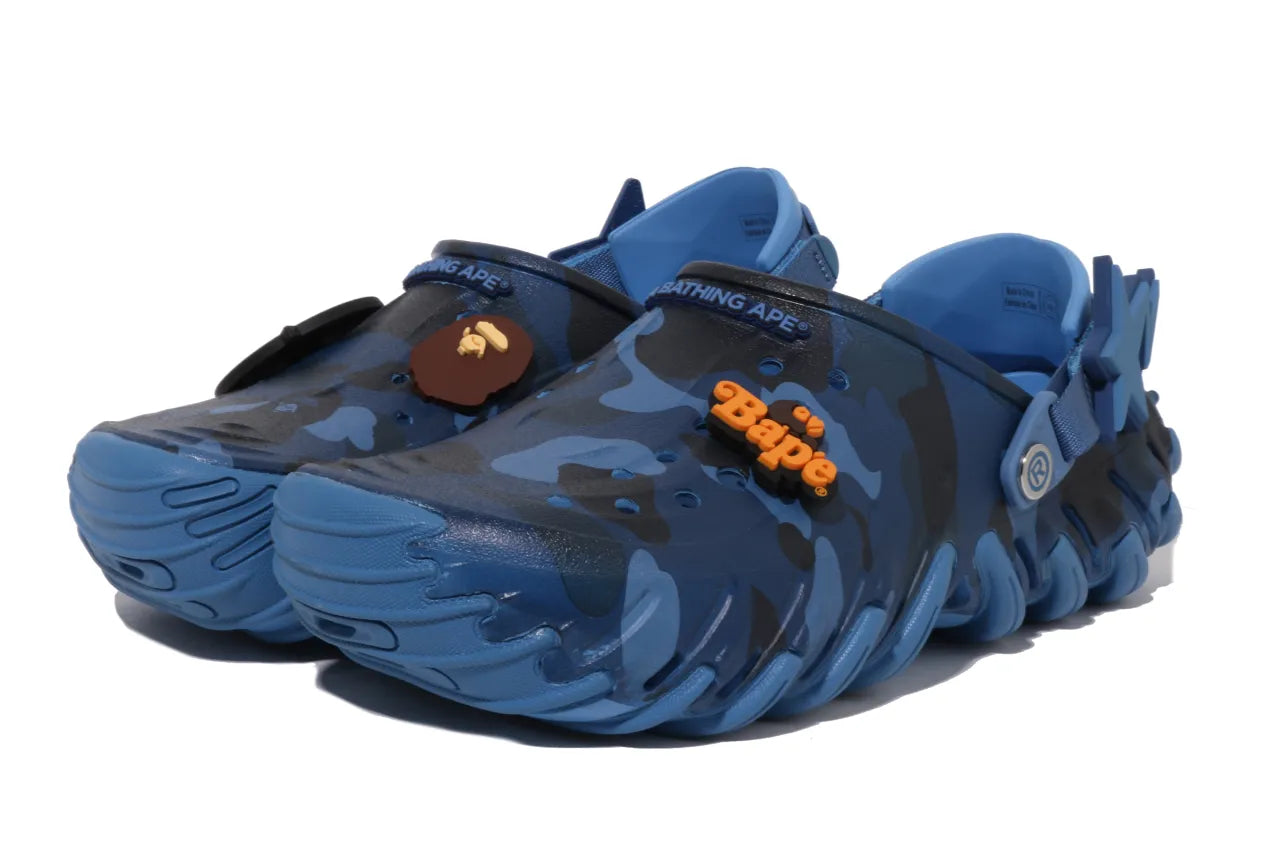 213140 4SN Crocs Echo RO Clog Bape Powder Blue Camo