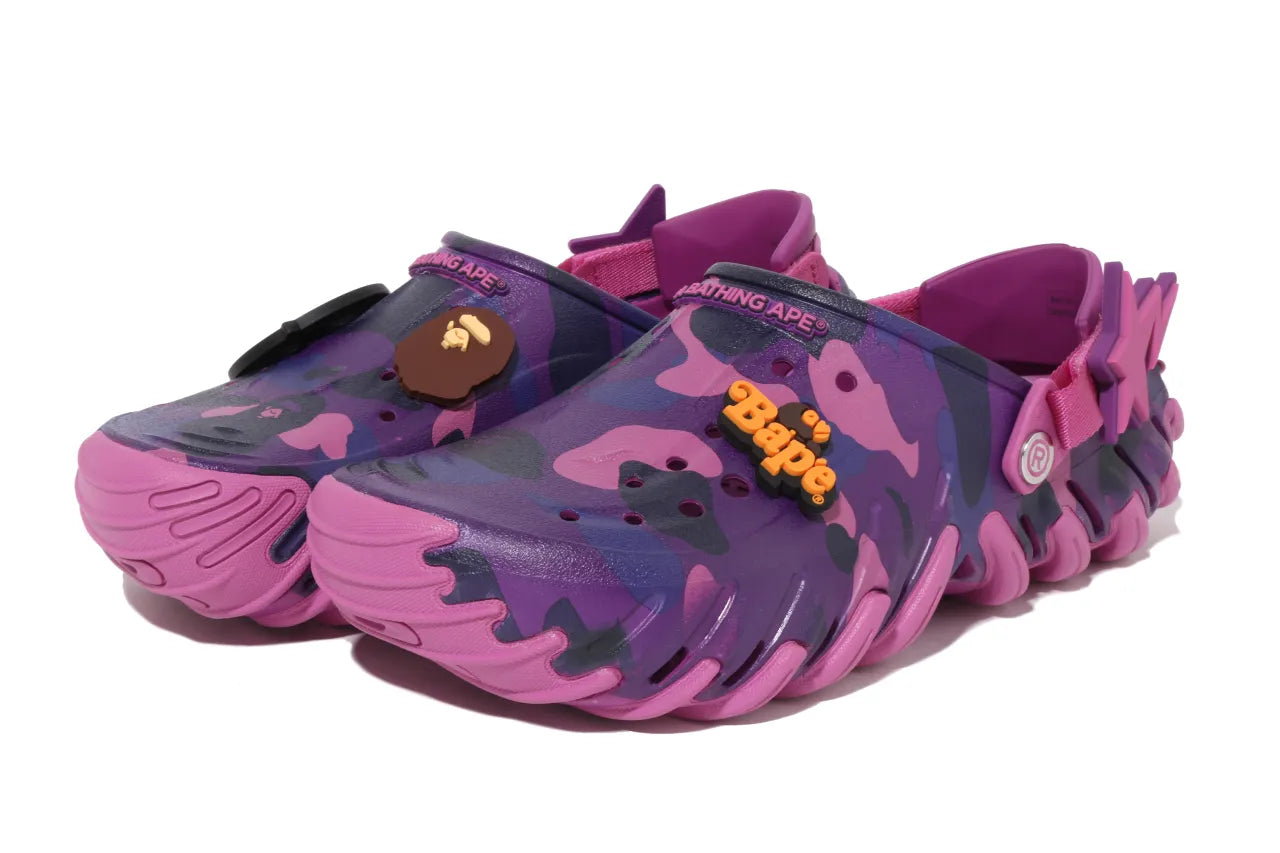 213140 5BV Crocs Echo RO Clog Bape Grapeberry Camo