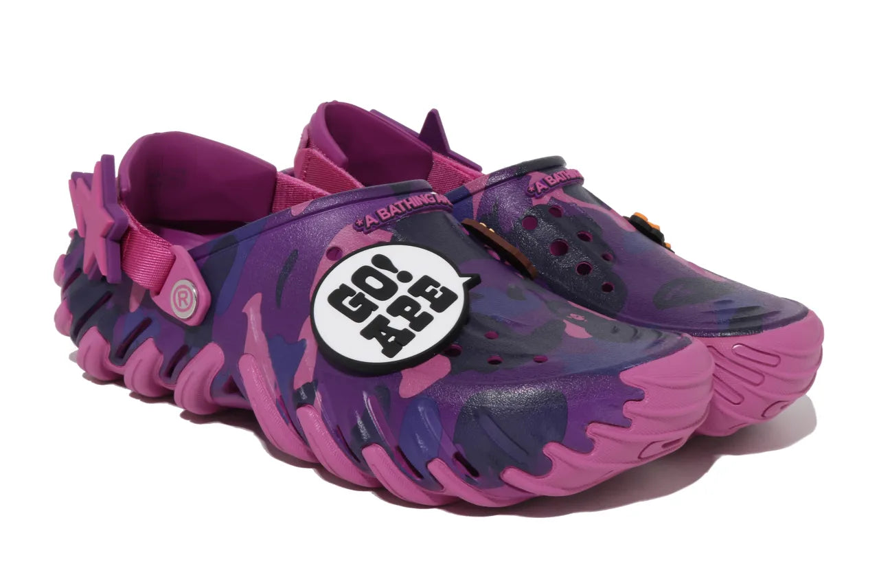 213140 5BV Crocs Echo RO Clog Bape Grapeberry Camo