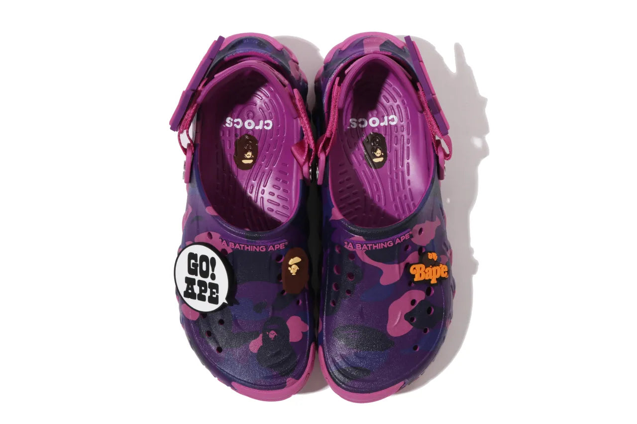 213140 5BV Crocs Echo RO Clog Bape Grapeberry Camo