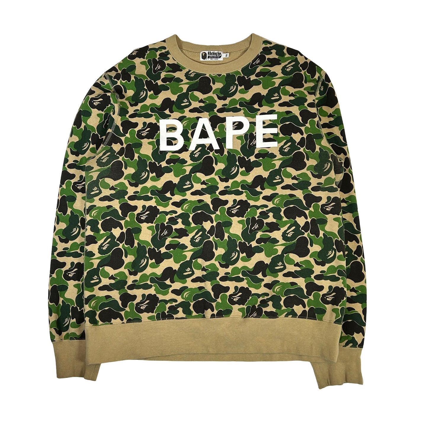 BAPE ABC Camo BAPE Crewneck Green [USED] - XXL (Used)