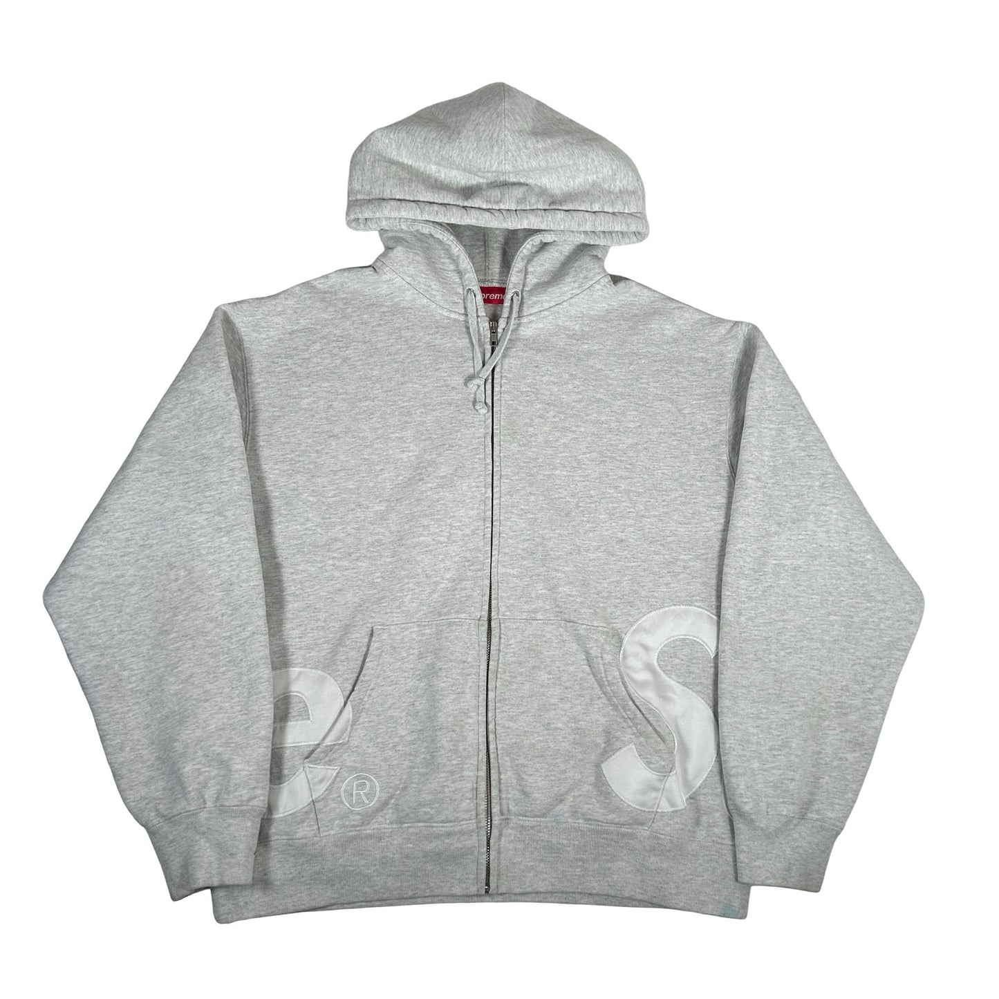 Supreme Big Logo Zip Up Hooded Sweatshirt Ash [USED] - M (Used)