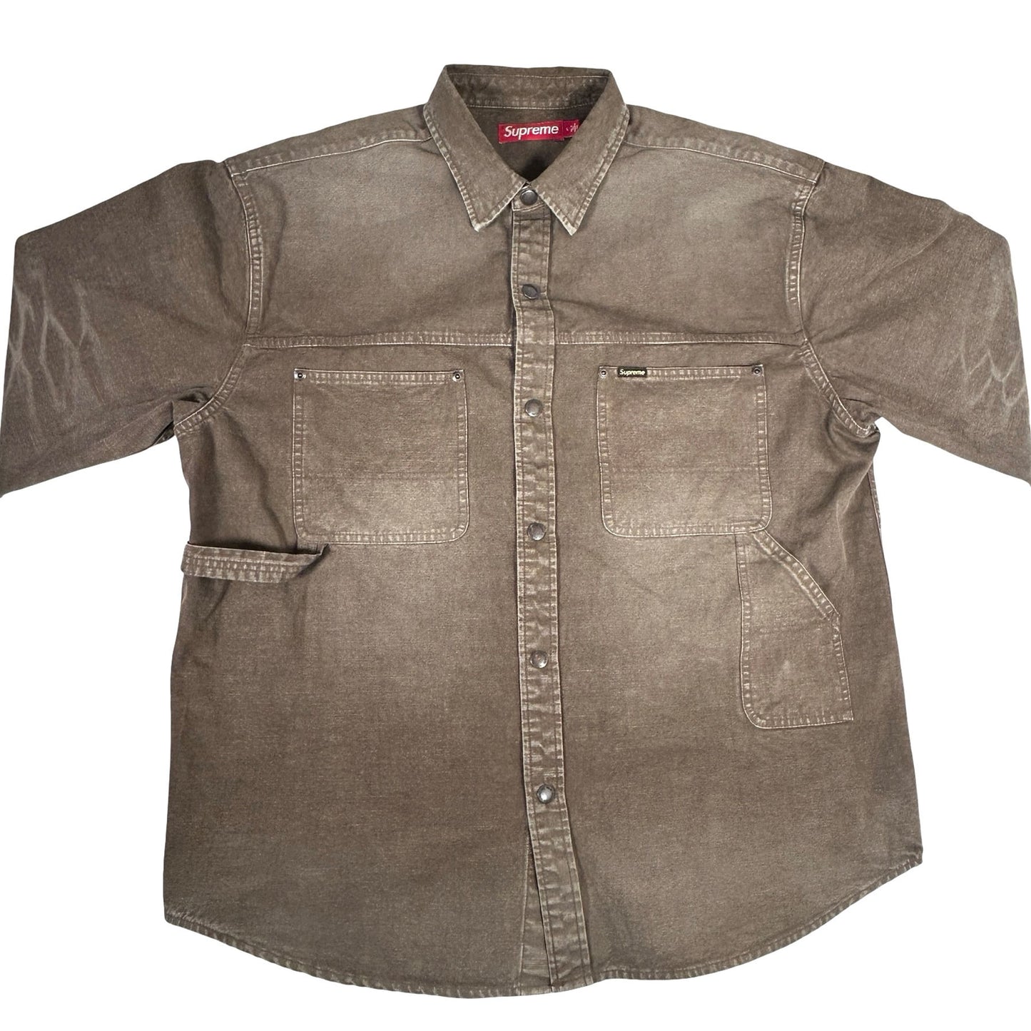 Supreme Worn Snap Painter Shirt Brown [USED] - L (Used)