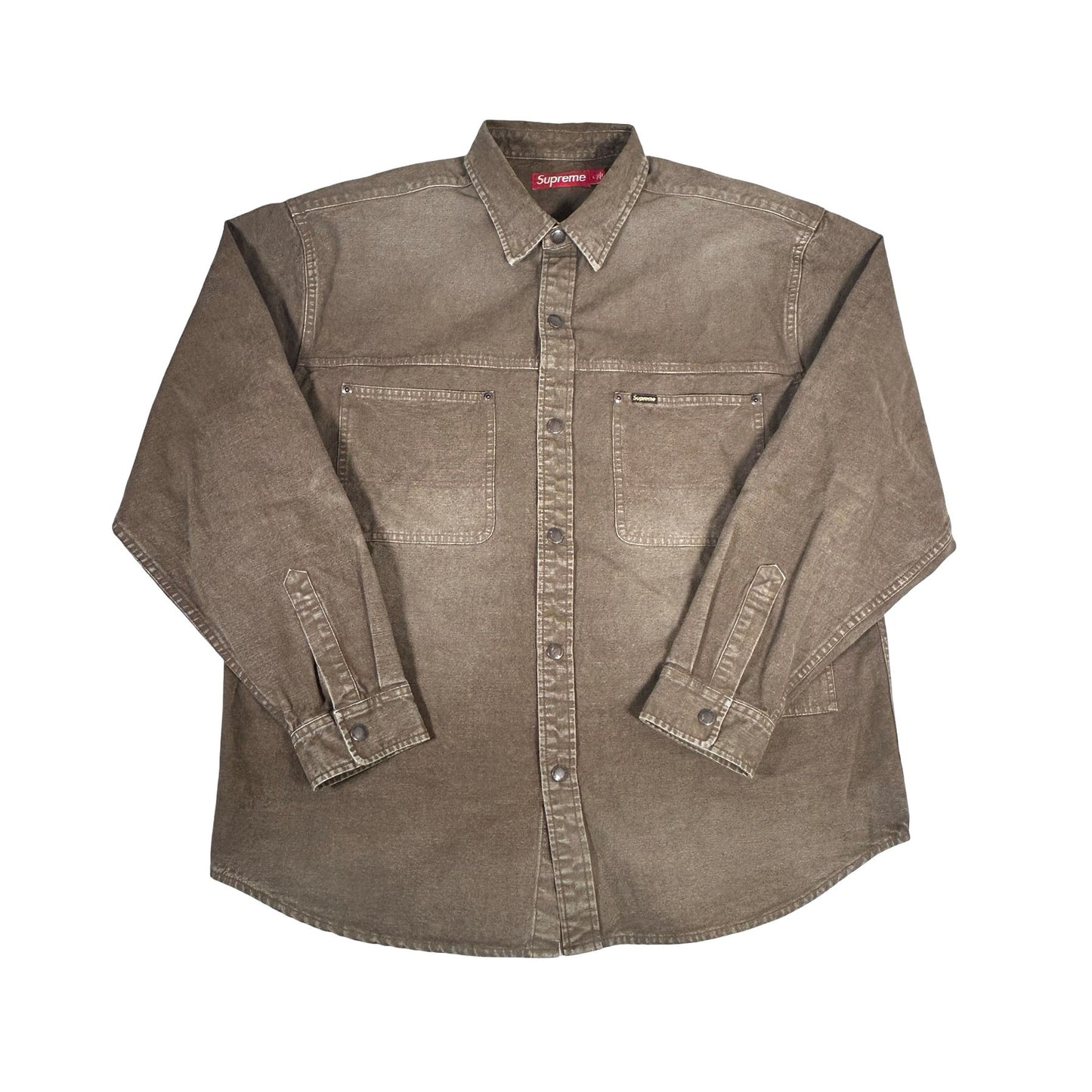 Supreme Worn Snap Painter Shirt Brown [USED] - L (Used)