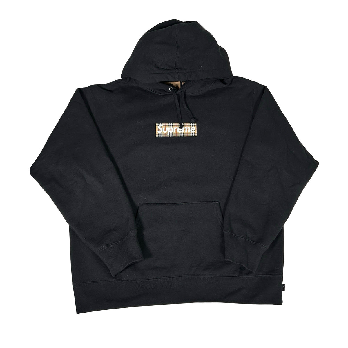 Supreme Burberry Box Logo Hooded Sweatshirt Black [USED] - M (Used)