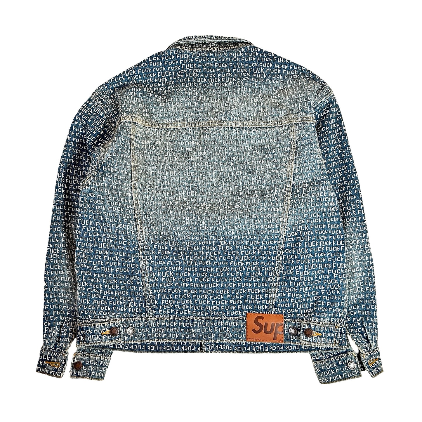 Supreme Fuck Stitch Denim Trucker Jacket Blue [USED] - M (Used)