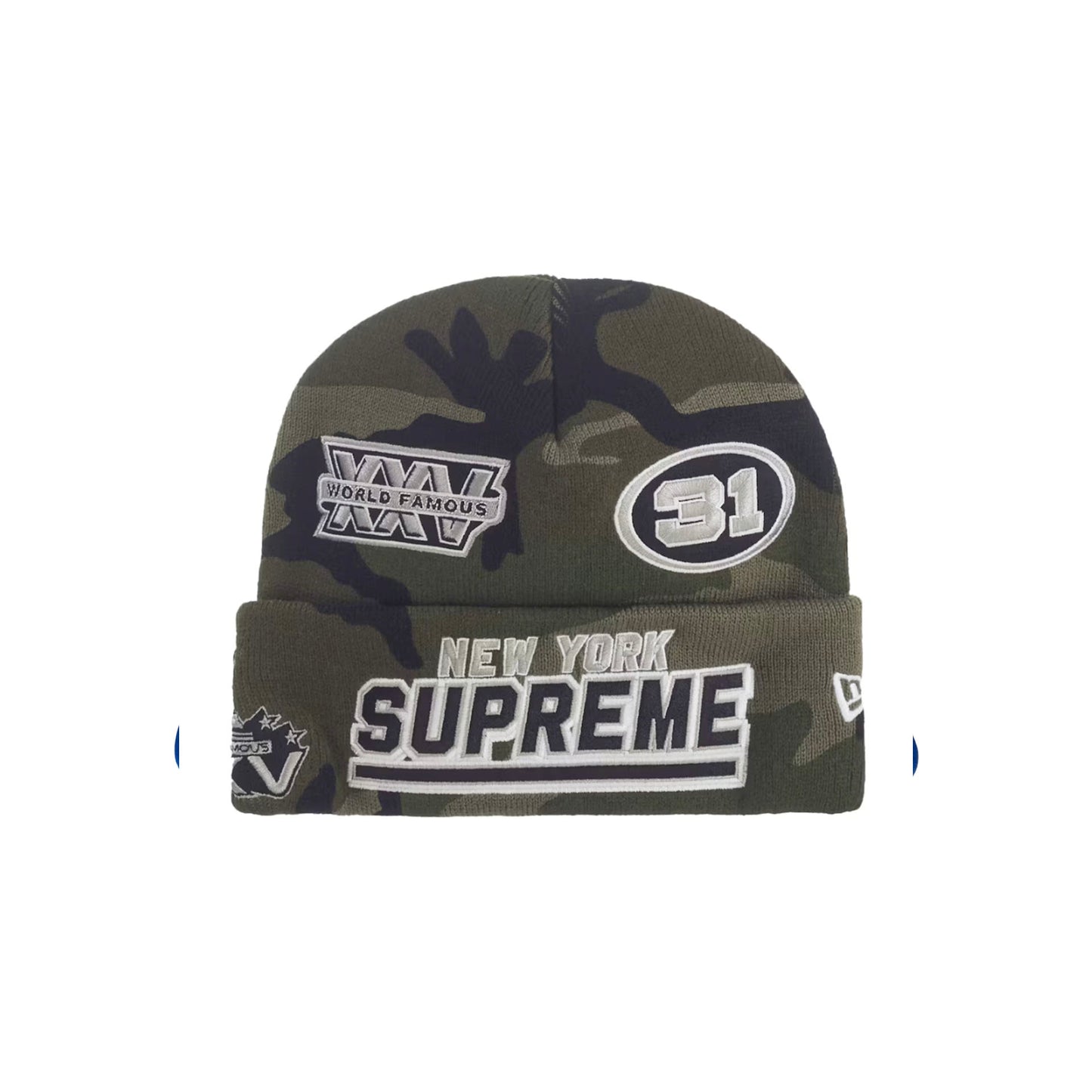 Supreme New Era Football Beanie Woodland Camo