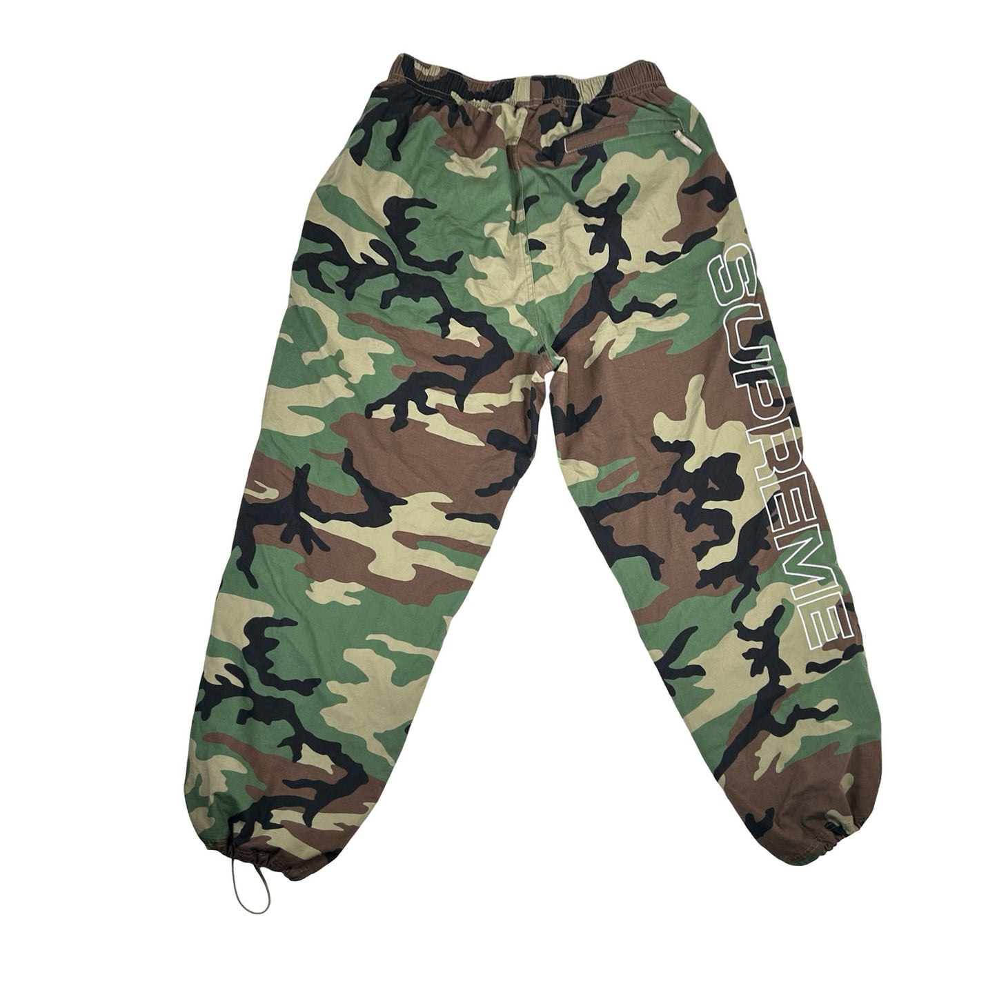 Supreme Spellout Embroidered Ripstop Track Pant Woodland Camo [USED] - S (Used)