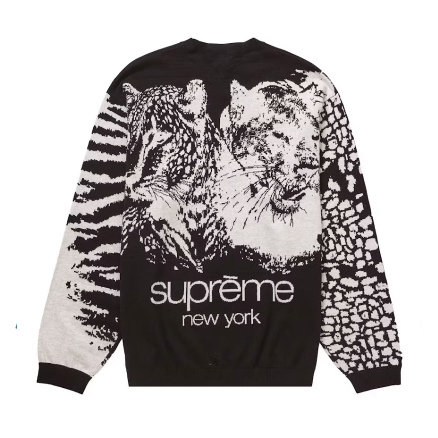 Supreme Big Cats Jacquard L/S Top Black [USED] - XL (Used)