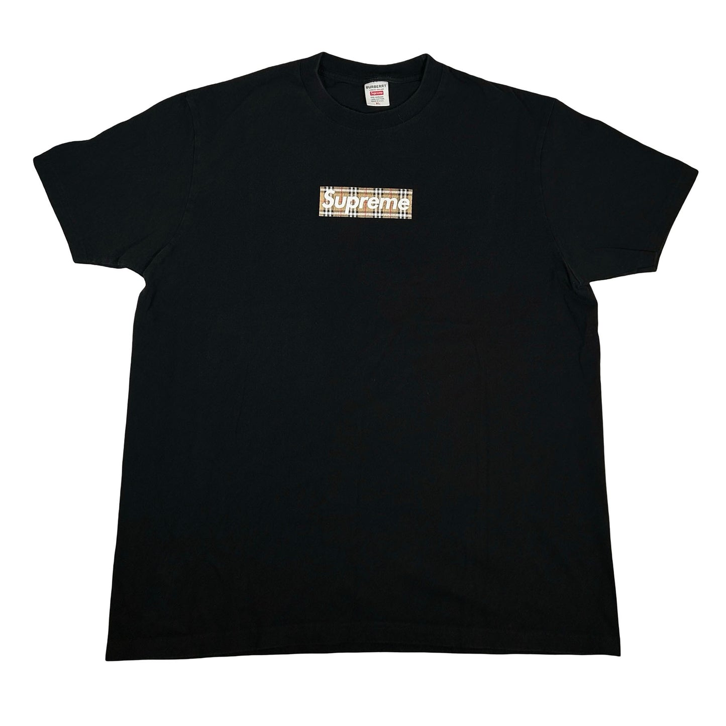 Supreme Burberry Box Logo Tee Black [USED] - XL (Used)